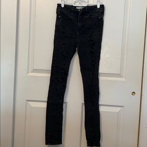 Abercrombie & Fitch Black Distressed Jeggings